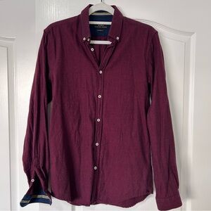 ZARA Relaxed Fit Button-Down Shirt – Men’s Small – Burgundy